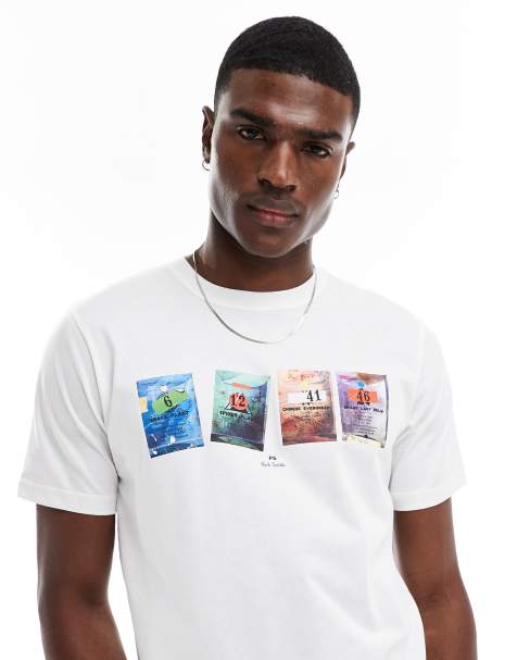 PS Paul Smith - T-shirt met kaartenprint in wit - view 1
