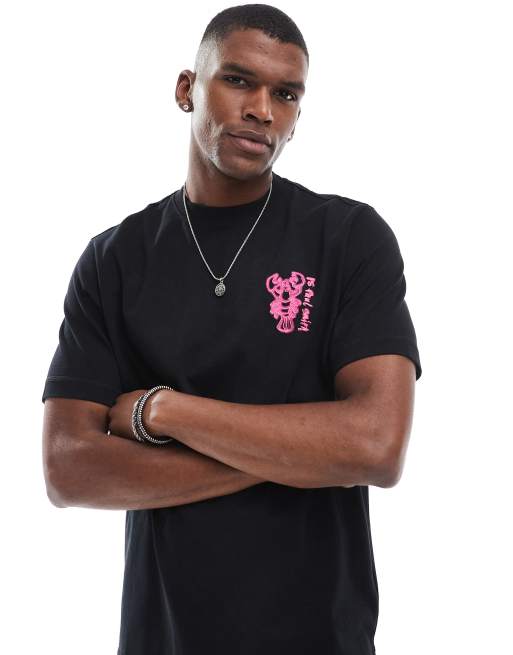 PS Paul Smith - T-shirt met kreeftprint op de achterkant in zwart
