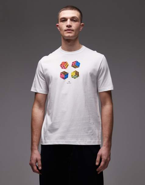 PS Paul Smith - T-shirt met print van dobbelstenen in wit - view 1