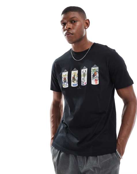 PS Paul Smith - T-shirt met spuitbusprint in zwart - view 1