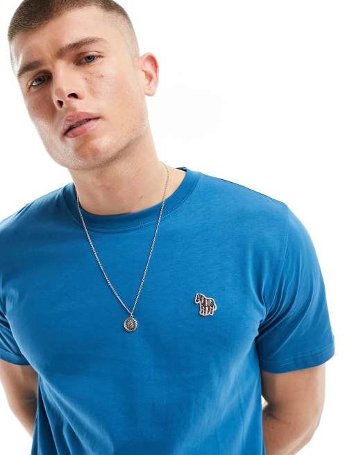 PS Paul Smith - T-shirt met zebra icoon logopatch in medium blauw