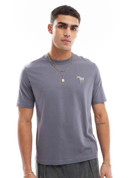 PS Paul Smith - T-shirt met zebralogo in antracietgrijs - view 1