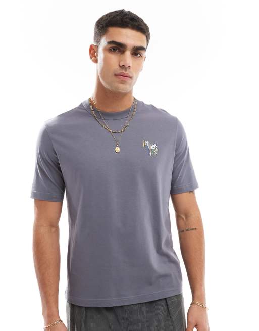 PS Paul Smith - T-shirt met zebralogo in antracietgrijs