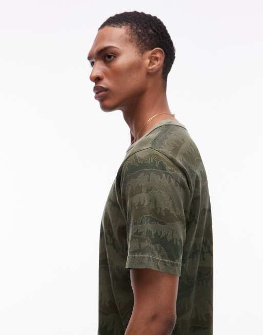 PS Paul Smith – T-Shirt mit Camo-Print in Khakigrün, 4 von 5