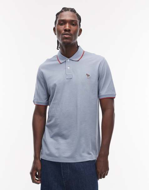 PS Paul Smith - T-shirt style polo à logo zèbre - Bleu clair - view 1