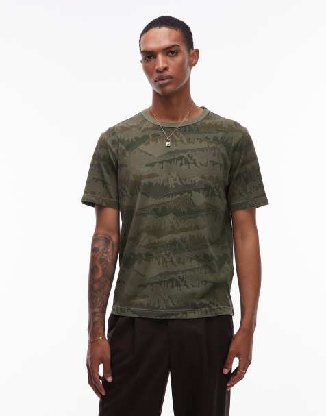 PS Paul Smith camo print t-shirt in khaki green