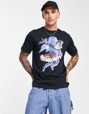 PS Paul Smith t-shirt with cherub graphics in navy - ASOS Price Checker