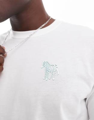 Ps By Paul Smith T-shirt With Embossed Zebra Logo In White