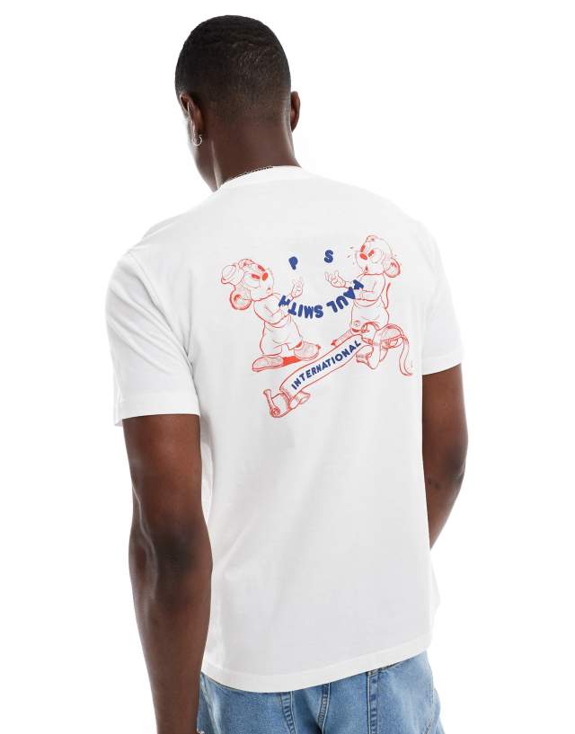 PS Paul Smith - t-shirt with front and back mouse print in white