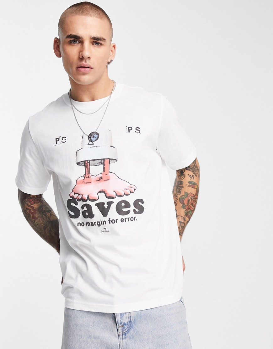PS Paul Smith t-shirt with front graphics in white