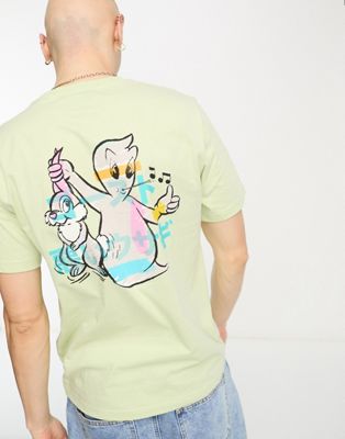 t-shirt with ghost back print in green