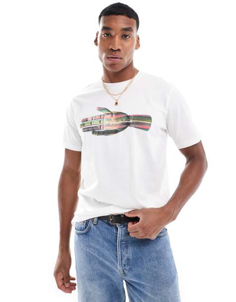 PS Paul Smith t-shirt with hand print logo in white - view 1