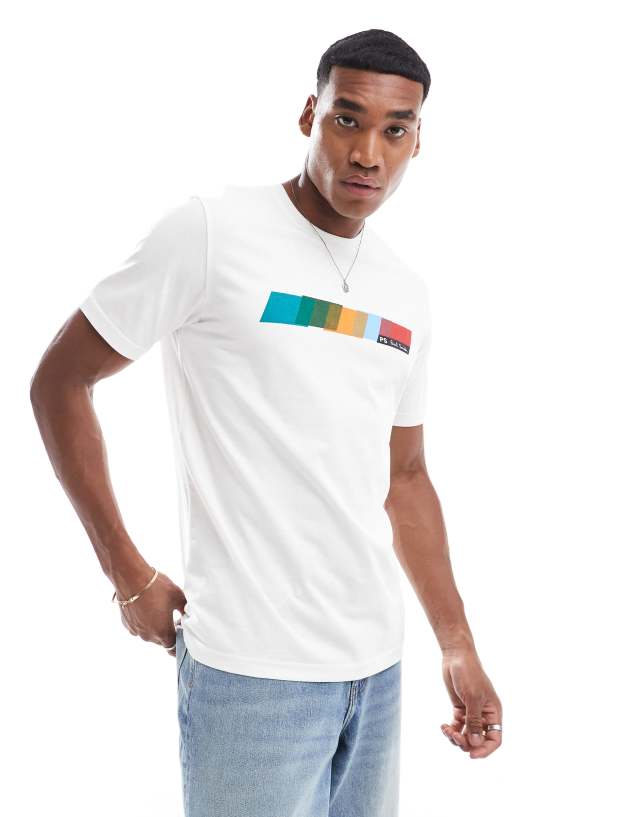 PS Paul Smith - t-shirt with multi logo in white