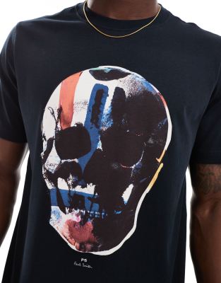 PS BY PAUL SMITH T-SHIRT WITH SKULL PRINT 
