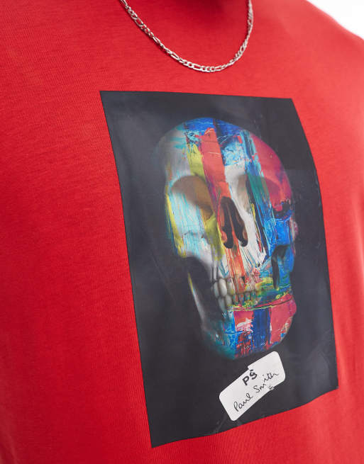 ★Paul Smith★Angled Skull T-Shirt Tシャツ 関税込 Men's Black 'Skulls' Print T-Shirt
