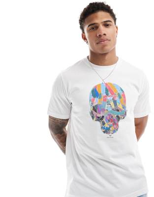 PS Paul Smith t-shirt with skull print in white