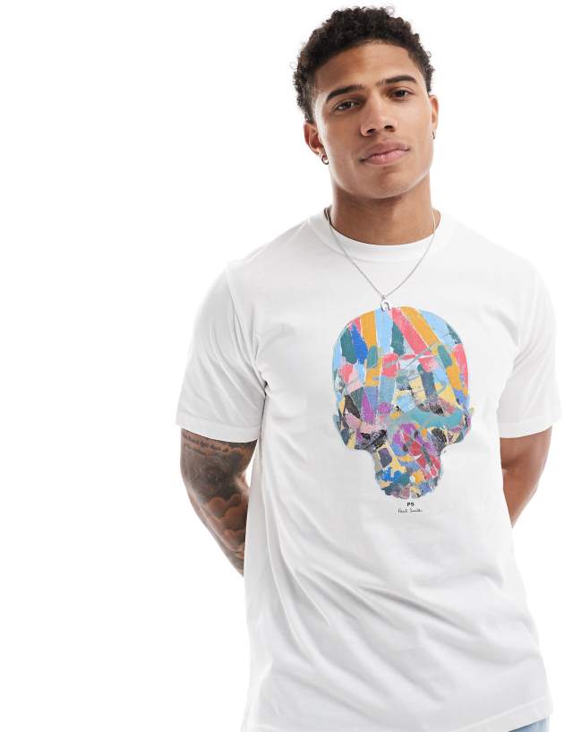 PS Paul Smith - t-shirt with skull print in white