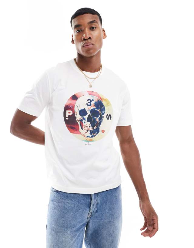 PS Paul Smith - t-shirt with skull print in white