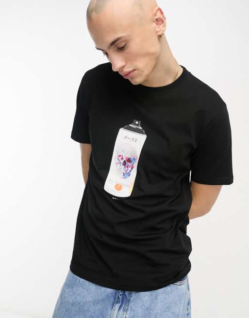 PS Paul Smith t-shirt with spray can front print in black to ASOS | ASOS