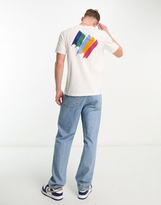 PS Paul Smith t-shirt with stripe back print in white Exclusive to ASOS