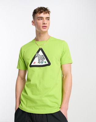 PS Paul Smith t-shirt with zebra crossing graphics in lime
