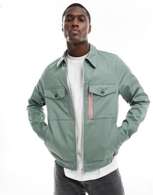 PS Paul Smith tape pocket detail workwear jacket in mid green