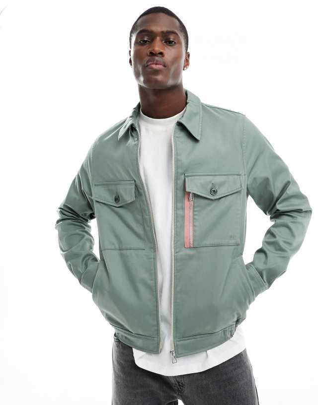 PS Paul Smith - tape pocket detail workwear jacket in mid green