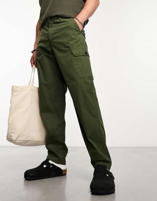 PS Paul Smith tapered twill cargo pants in dark green