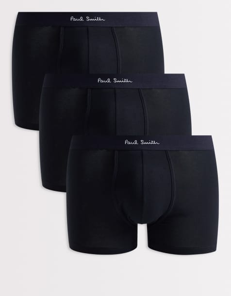 PS Paul Smith trunks 3 pack with black waistband in black - view 1