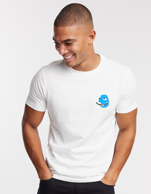 PS Paul Smith upside down paul smith logo slim fit t-shirt in white