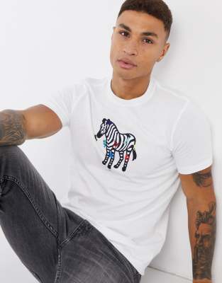 PS Paul Smith zebra climb slim fit t-shirt in white