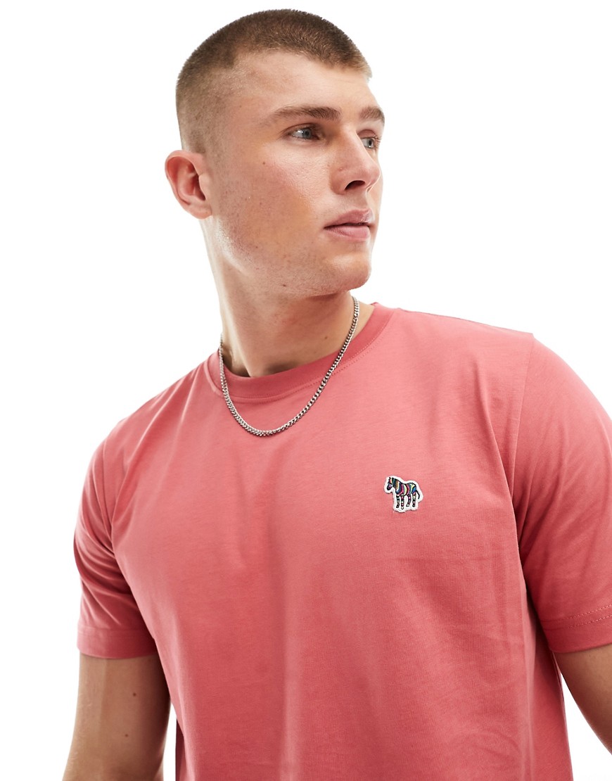 zebra icon badge logo t-shirt in washed red