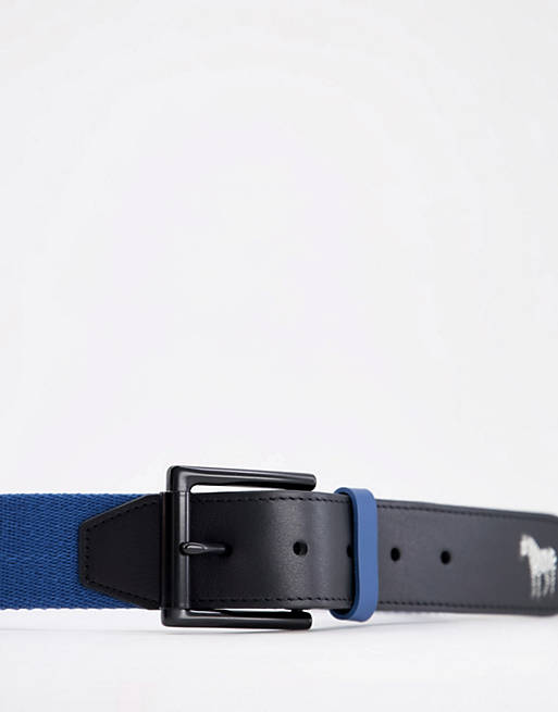  Belts/PS Paul Smith zebra logo belt in black 