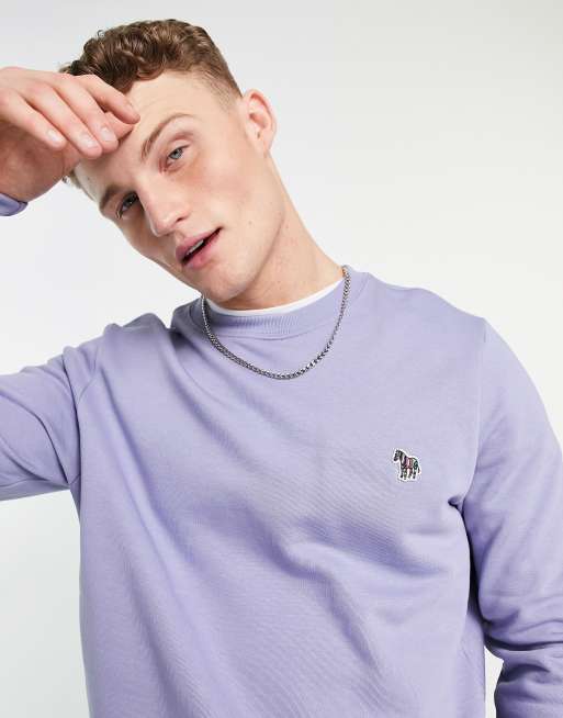 PS Paul Smith zebra logo crew neck sweatshirt in lilac