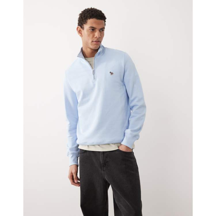 PS Paul Smith zebra logo half zip sweatshirt in blue | ASOS