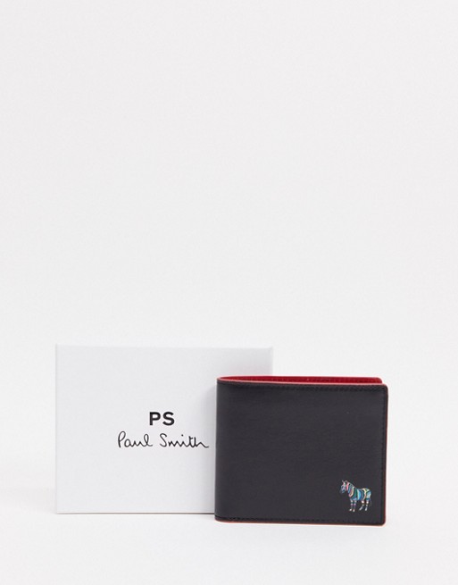 PS Paul Smith zebra logo leather billfold wallet in black