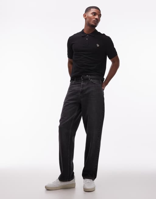 PS Paul Smith zebra logo polo T-shirt in black, 2 of 5