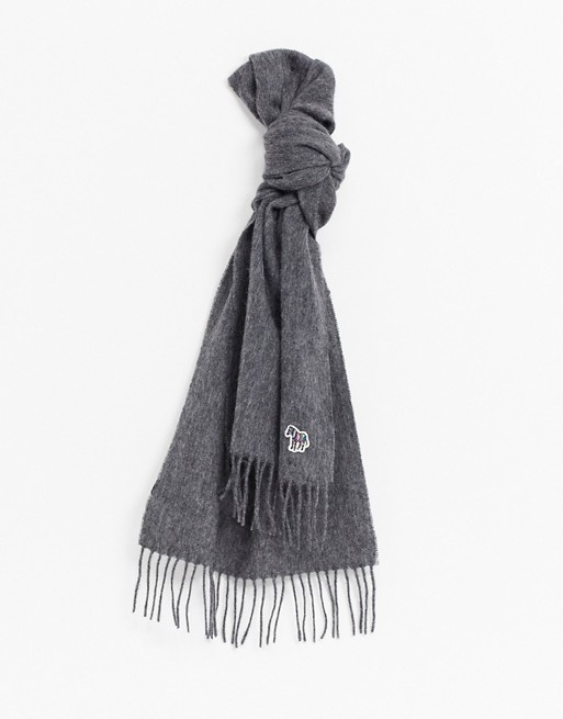 PS Paul Smith zebra logo scarf in grey