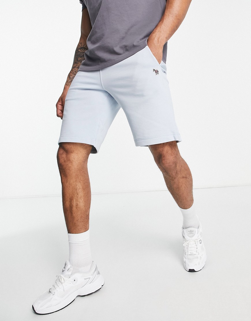 ps paul smith zebra logo sweat shorts in light blue