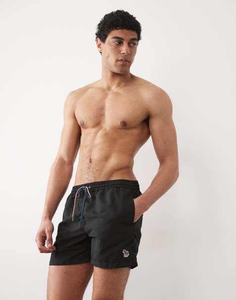 PS Paul Smith zebra logo swimwear shorts in black - view 1