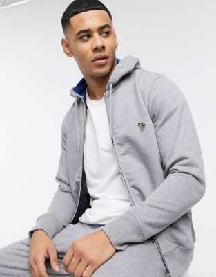 ps by paul smith logo hooded zip sweatshirt