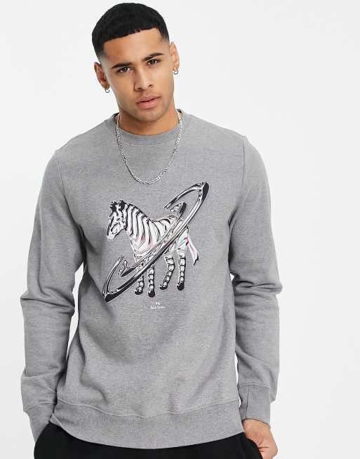 PS Paul Smith zebra sweatshirt in gray ASOS