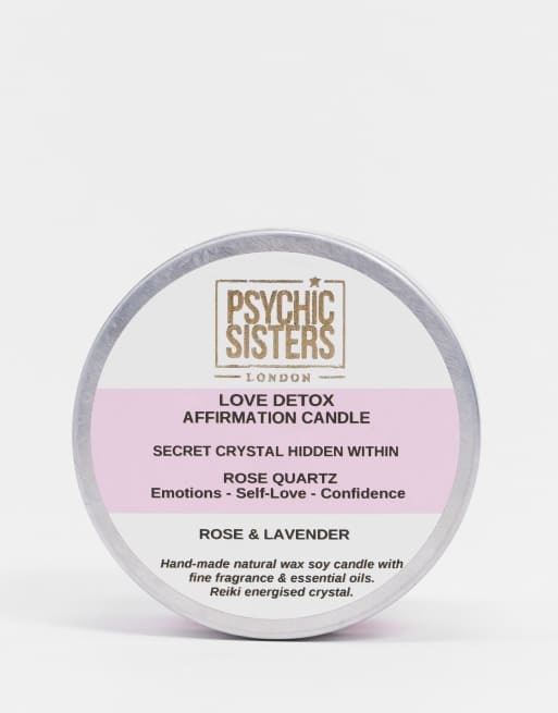 Psychic Sisters – Love Detox Crystal Infused Affirmation Candle – Doftljus, 2 av 4