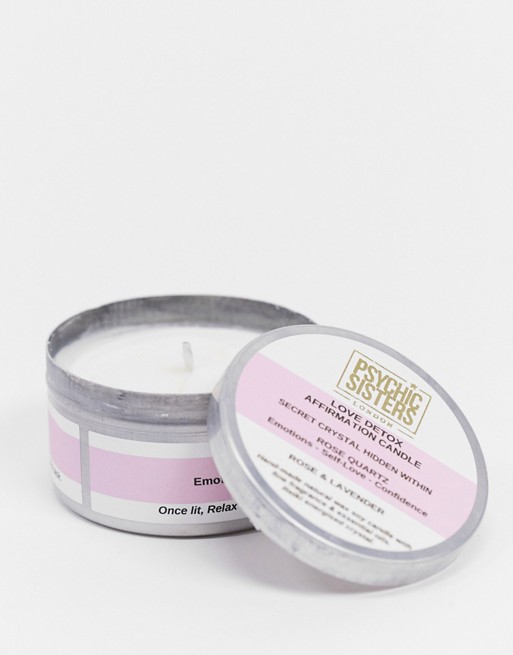 Psychic Sisters Love Detox Crystal Infused Affirmation Candle