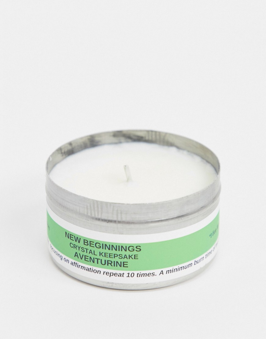 Psychic Sisters New Beginnings Crystal Infused Affirmation Candle-Ingen färg