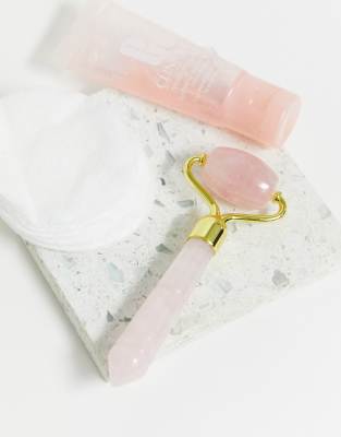 rose quartz mini face roller-Multi