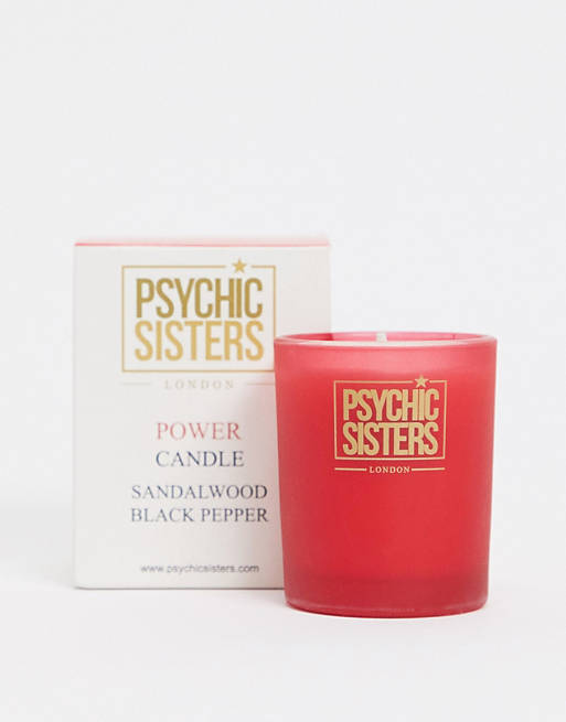 Psychic Sisters sandalwood and black pepper mini power candle