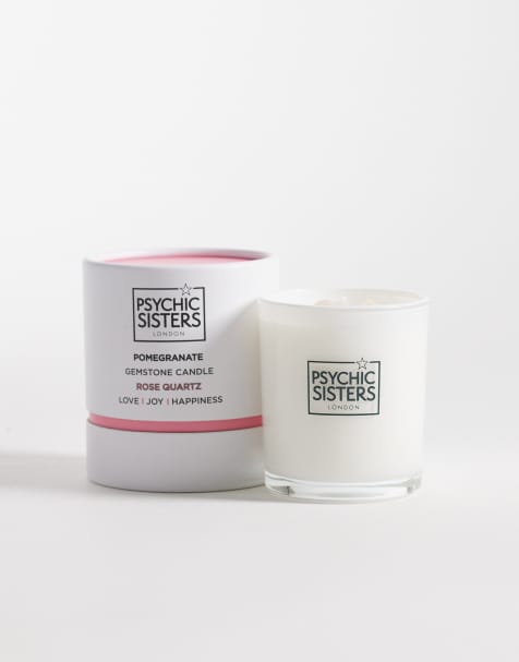 Psychic Sisters x ASOS Exclusive Rose Quartz Gemstone Candle 130g - view 1