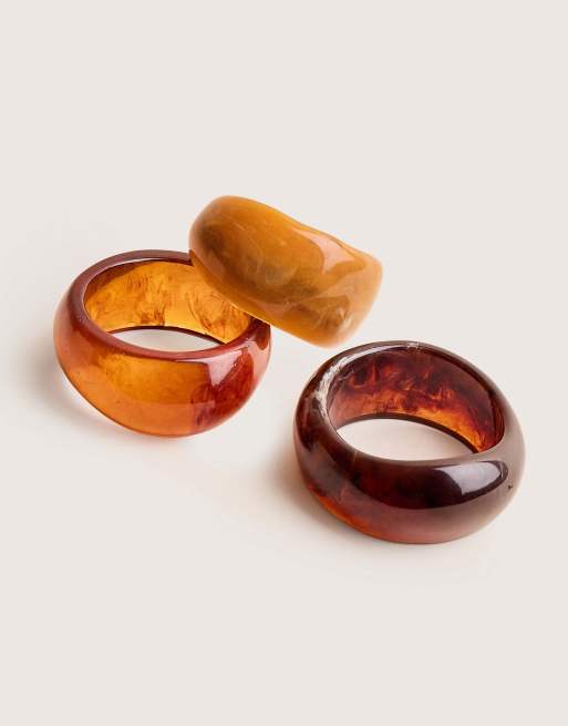 Public Desire 3 pack chunky resin bangle set in multi, 2 of 3