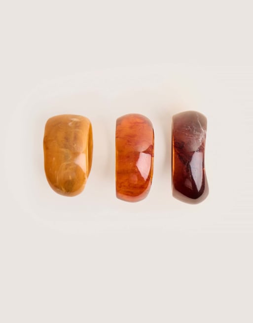 Public Desire 3 pack chunky resin bangle set in multi, 3 of 3